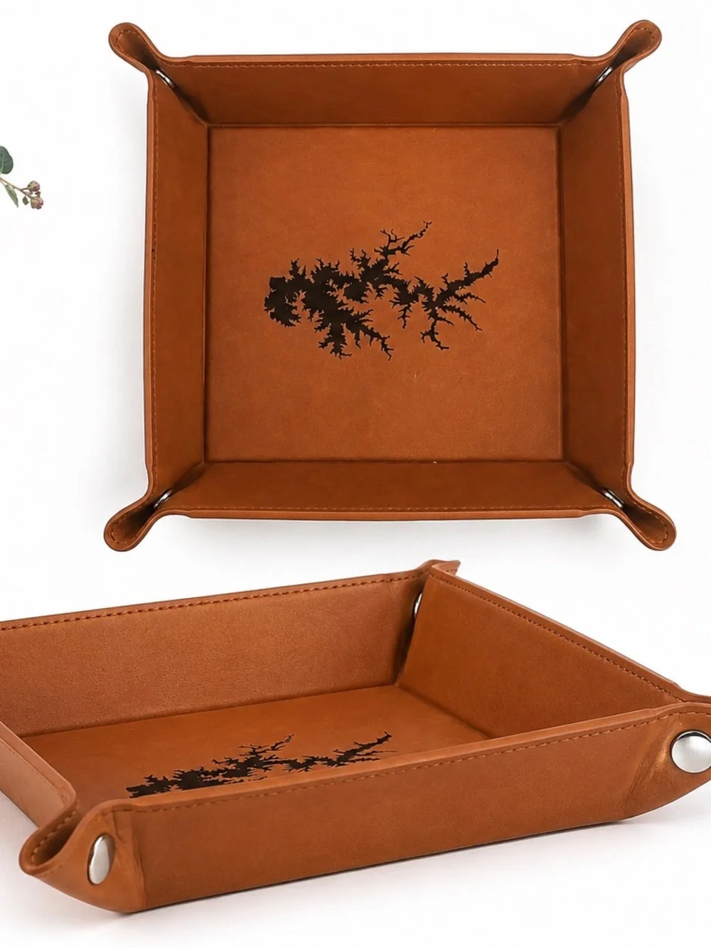 NEW Faux Leather Valet Tray Catchall | Lake Norman Charlotte NC | Desk Organizer